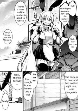 Adventure-chan helps the lustful horse cum so he ll carry her away