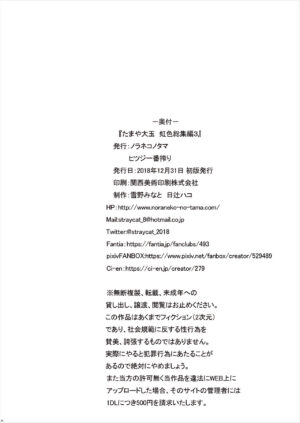 [Noraneko-no-Tama, Hitsuji-1ban-Shibori (Yukino Minato, Hitsuji Hako)] Tamaya Oodama Nijiiro Soushuuhen 3 (Various) [Digital]