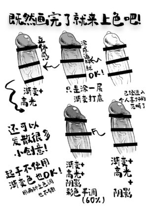 [Sarurururu (Doru Riheko)] Chinpo no Egakikata to Keshi no Irekata | 男根的绘制方法与打码的方法 [Chinese] [莉赛特汉化组] [Digital]