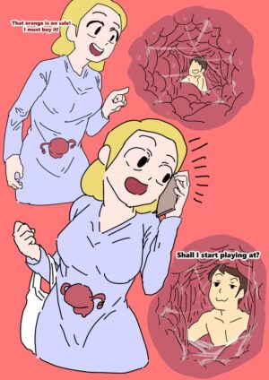 Exploration of the mother's uterus (1-7){by inside}